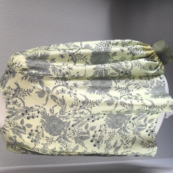 Ann Taylor Factory Tops - Ann Taylor Factory Toile Green and Black Blouse Top